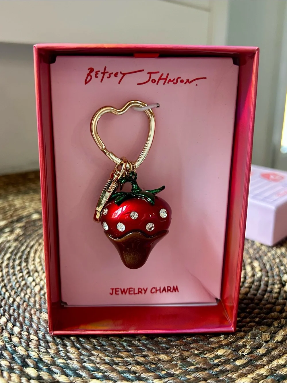 Betsey Johnson Chocolate Dipped Strawberry Purse Charm